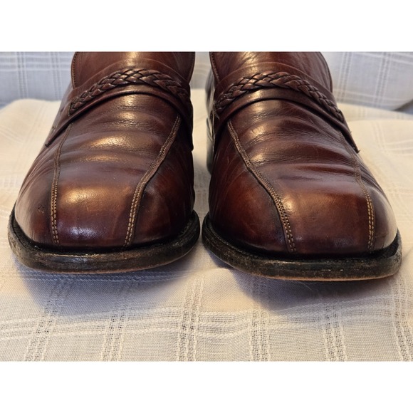 Vintage REGAL Brown Mens Loafers Size 10.5 D/B Leather Braided Detail Classic - Picture 6 of 15